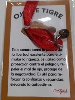 Pulsera cinta roja Ojo Tigre