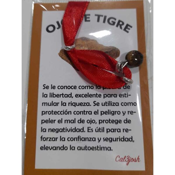 Pulsera cinta roja Ojo Tigre