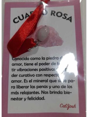 Pulsera Cinta Roja Cuarzo Rosa