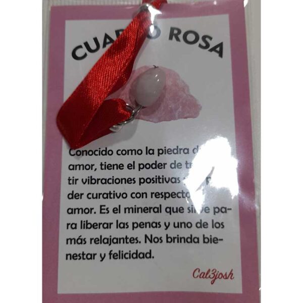 Pulsera Cinta Roja Cuarzo Rosa