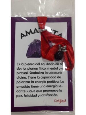 Pulsera Cinta Roja Amatista