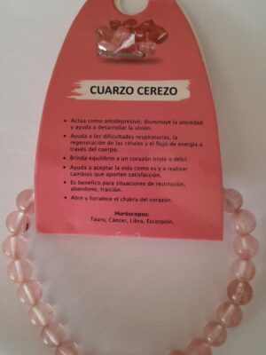 Pulseras mineral cuarzo cerezo