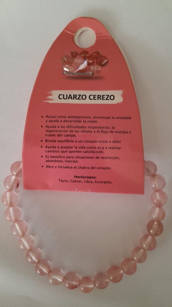 Pulseras mineral cuarzo cerezo