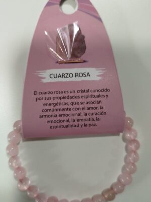 Pulsera de cuarzo rosa natural 6mm – Amor propio y calma emocional