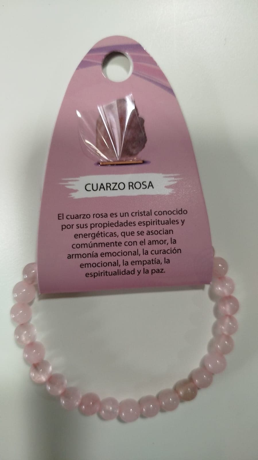 Pulsera de cuarzo rosa natural 6mm – Amor propio y calma emocional