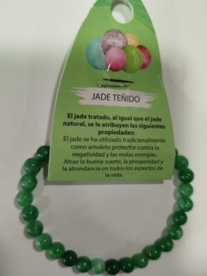 Pulsera jade teñido verde 6mm