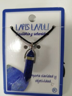 Colgante de lapislázuli en punta con cordón negro