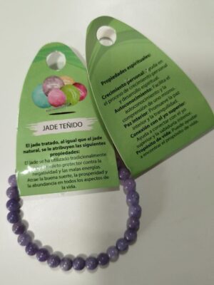 Pulsera de jade teñido 6mm para abundancia y crecimiento personal
