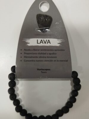 Pulsera de lava volcánica natural 6mm para fuerza y enfoque