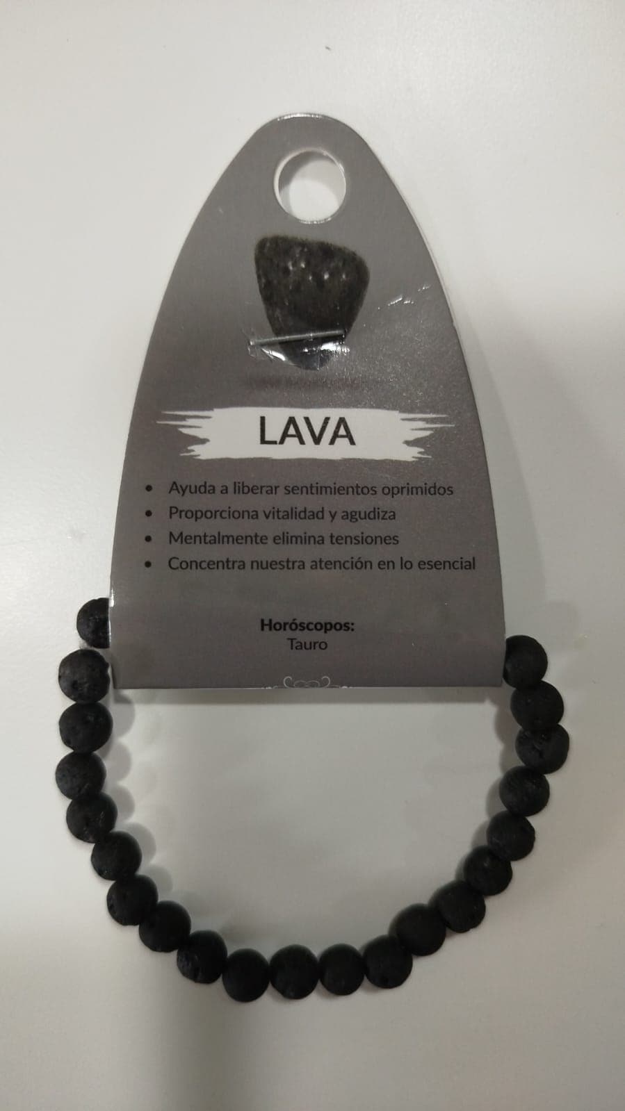 Pulsera de lava volcánica natural 6mm para fuerza y enfoque