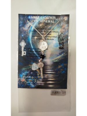 3 protecciones en Colgante y Abrecaminos en plata de ley con cadena onix