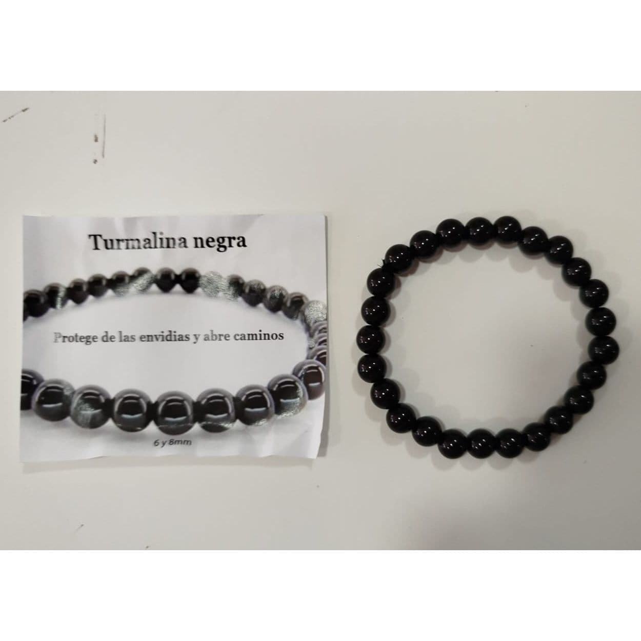 Bolas de 8mm turmalina pulsera