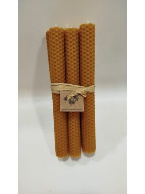 Pack de 6 velas de miel naturales de abejas de 20cm por 2 de diámetro