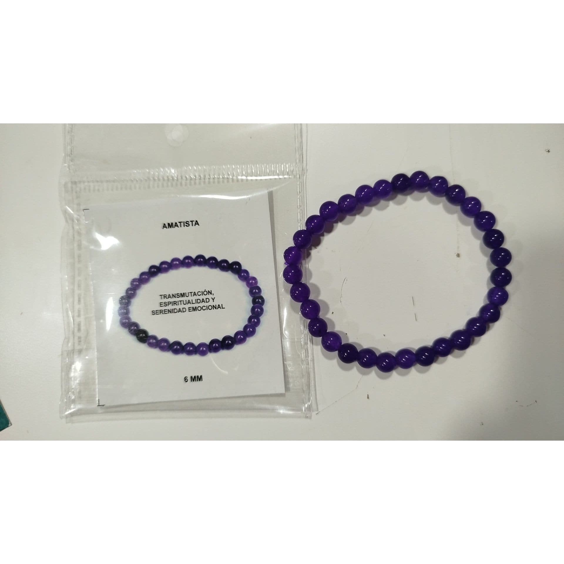 Pulsera amatista mineral natural bolas de 6 mm