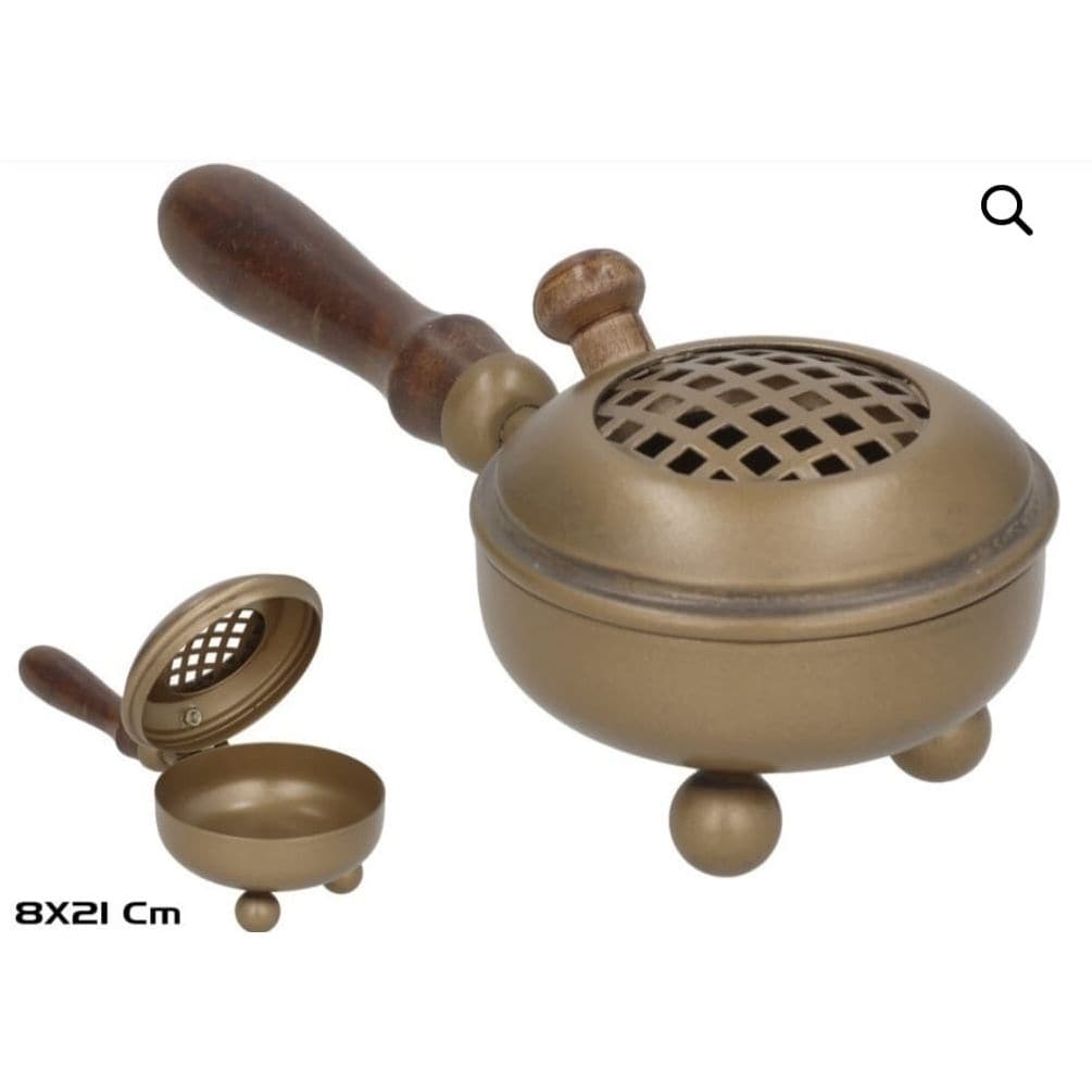 Quemador de Latón con Rejilla y Mango