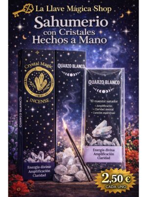 Sahumerio con Cristales Hechos a Mano - cuarzo blanco