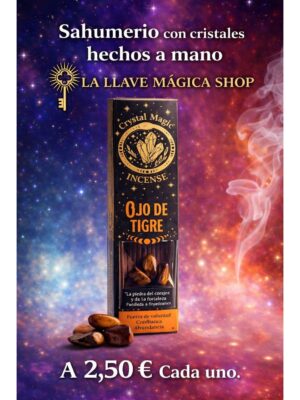 Sahumerio con Cristales Hechos a Mano - ojo de tigre